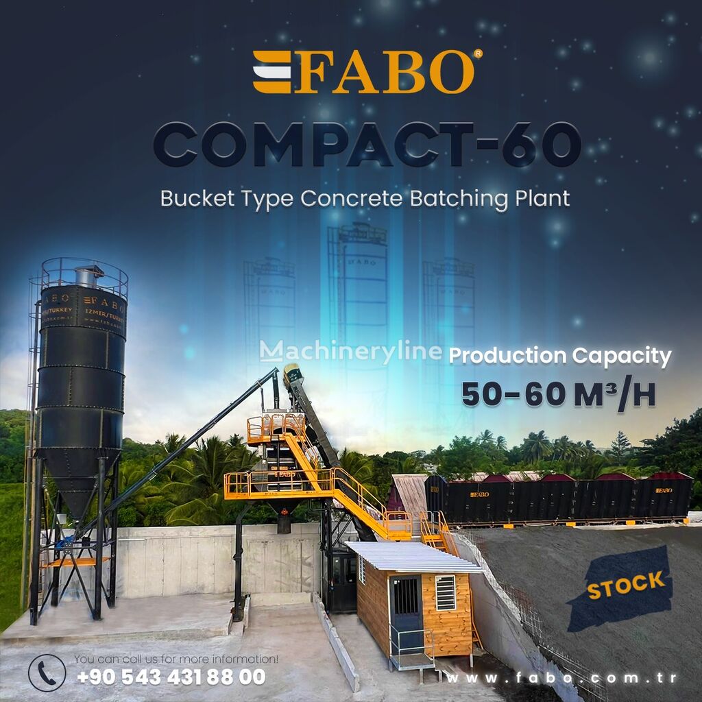 جديد ماكينة صناعة الخرسانة FABO SKIP SYSTEM CONCRETE BATCHING PLANT | 60m3/h Capacity | STOCK