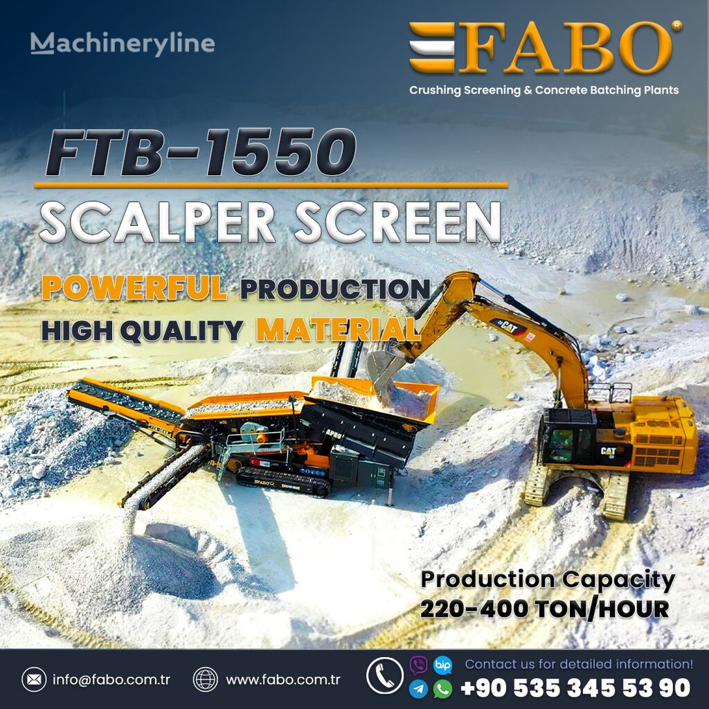 جديدة الكسّارة المتنقلة FABO FTB 15-50 MOBILE SCALPING SCREEN